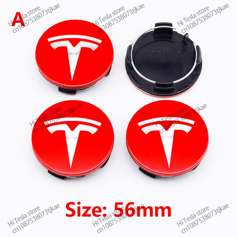 

56 мм 4-х шт., центральная крышка колеса с логотипом для Tesla, оригинальные колпаки ступиц Model3 Model Y Model S X, автоаксессуары