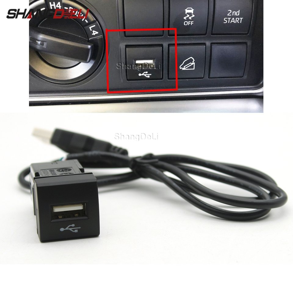 

Автомобильный USB-входной адаптер, аудио радио, u-диск, разъем для вспышки, интерфейсный кабель для Toyota Camry Corolla Rav4 Land Cruiser Prado 2018-2020