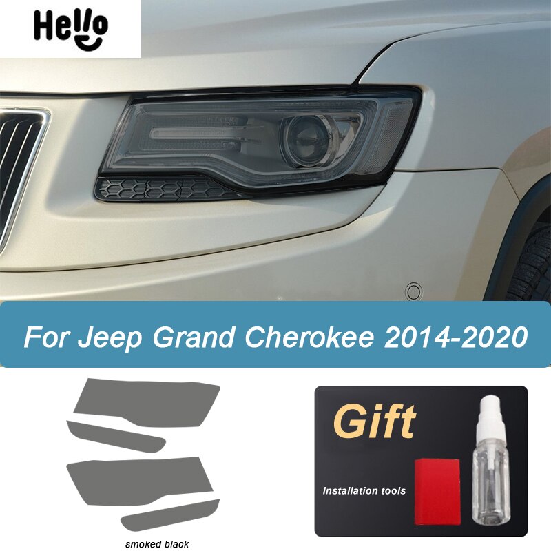 

Защитная пленка для автомобильных фар Jeep Grand Cherokee WK2 2014-2020, виниловая прозрачная пленка с дымчатым черным оттенком, наклейка из ТПУ