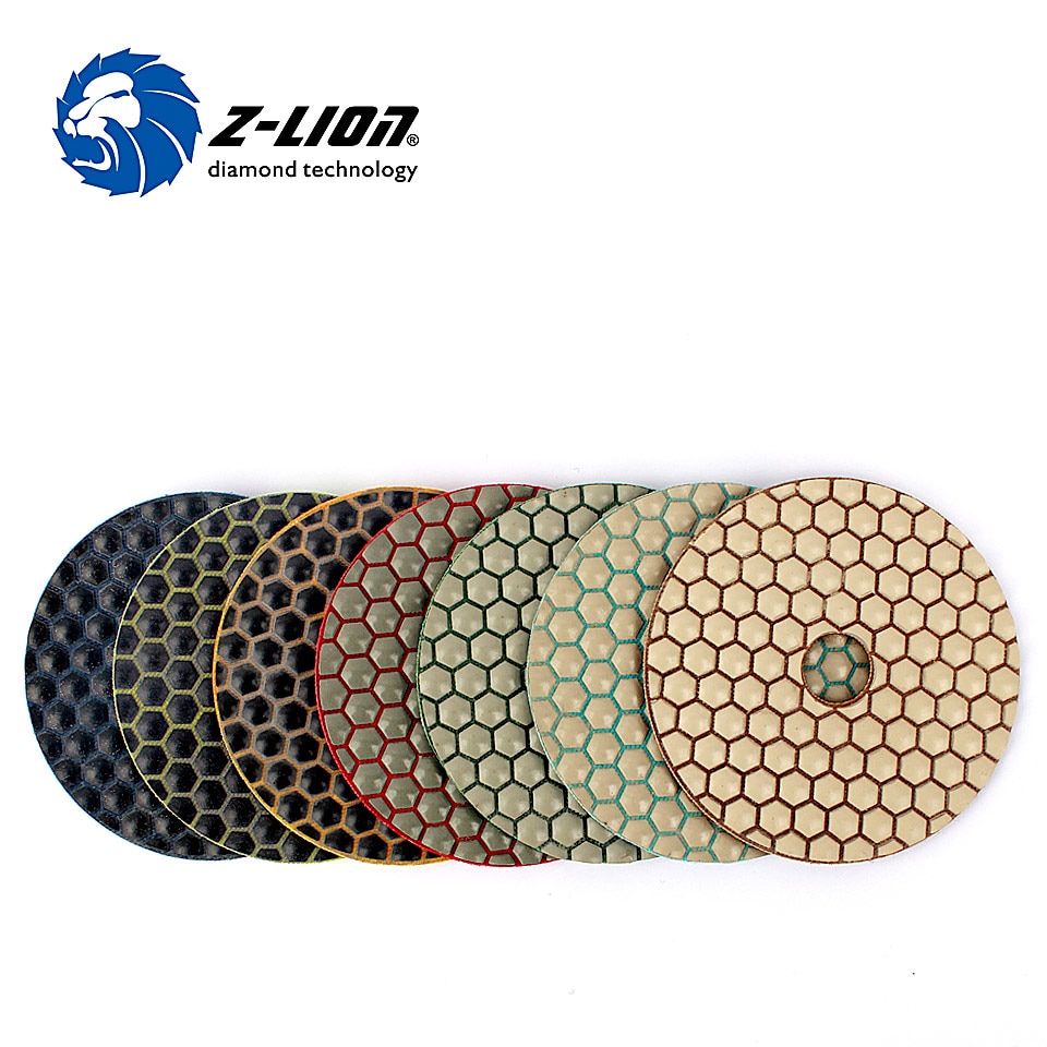 

Z-LION 4 "Алмазные полировальные колодки 7 шт./компл. для полировки камня, тонкий гибкий полимерный гранитный шлифовальный диск