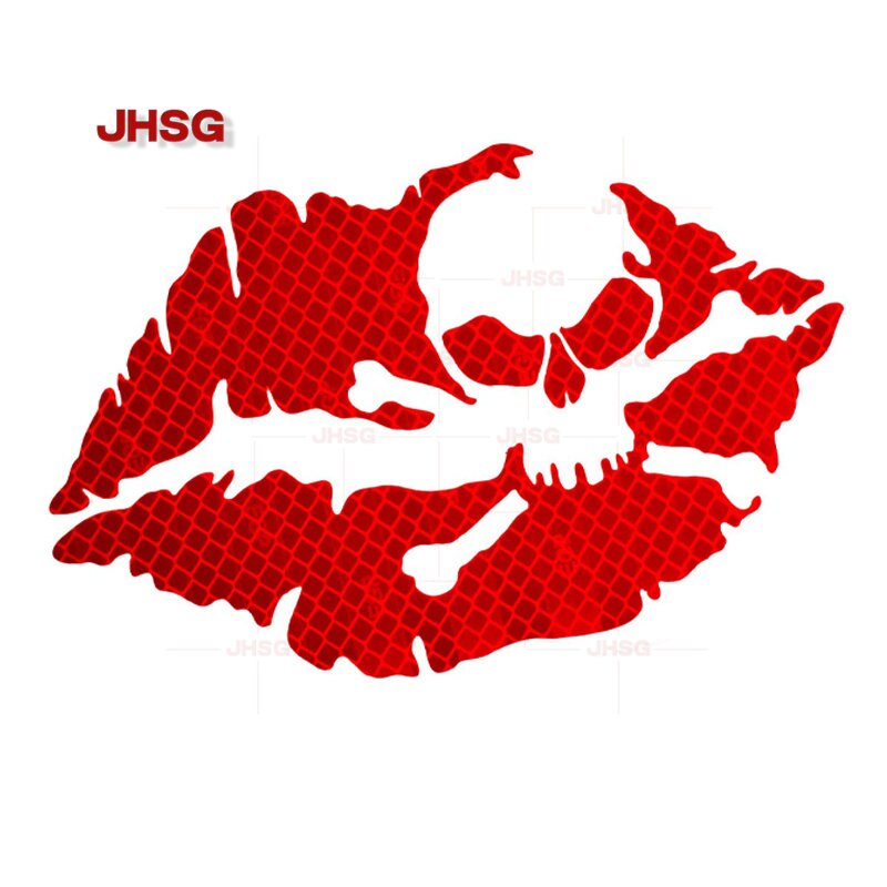 

JHSG разделение поцелуй Череп Crossbones губы светоотражающие автомобильные наклейки водостойкий Автомобиль Мотоцикл Шлем лобовое стекло ноутбук ПВХ