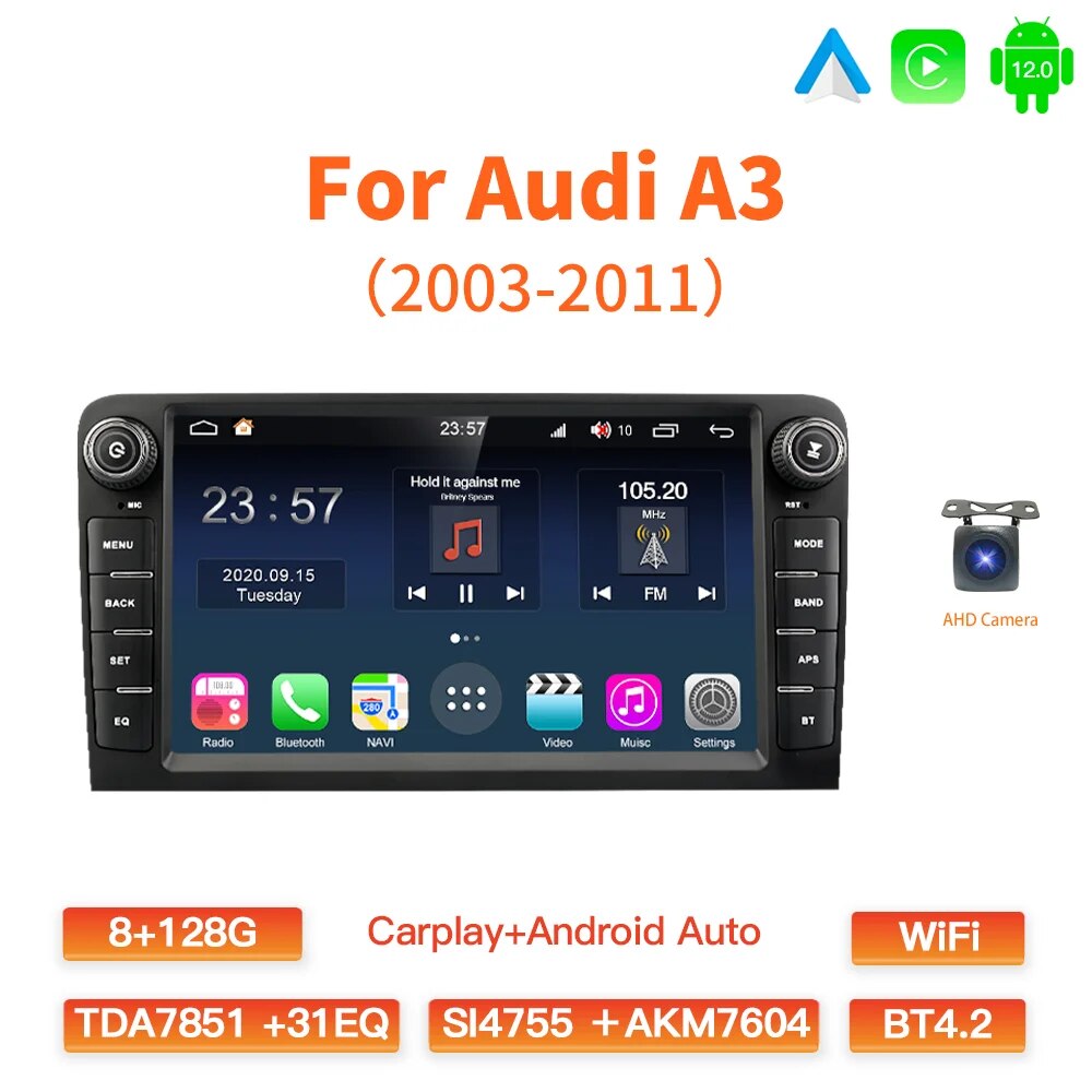 

Автомагнитола GATAXASKY для Audi A3 8P S3 RS3 2003-2012, 8 дюймов, Android 11