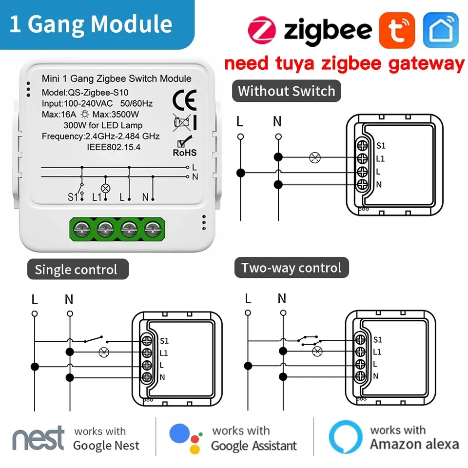 

TNCE WiFi/Zigbee Диммер для штор