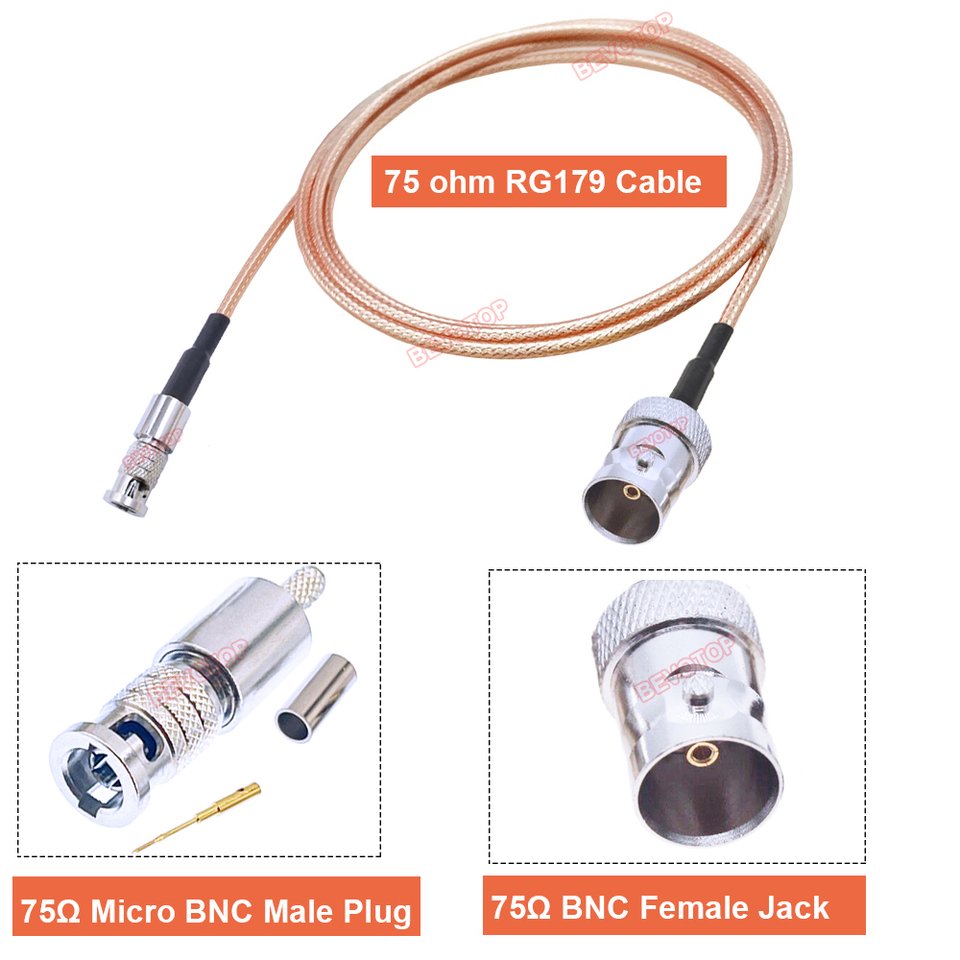 

BEVOTOP Кабель BNC Female to Micro BNC Male RG179 75 Ом
