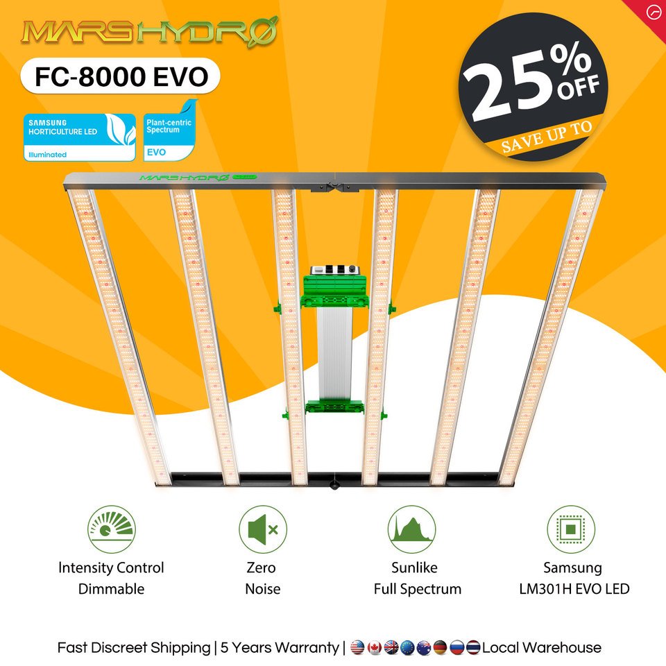 

MarsHydro FC 8000 светодиодная фитолампа Samsung 301H EVO 800 Вт