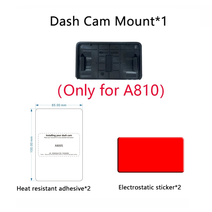 

Крепление для видеорегистратора 70mai Для 70mai Dash CamA810 4k Крепление для видеорегистратора A810 Smart 3M Пленка и статические наклейки