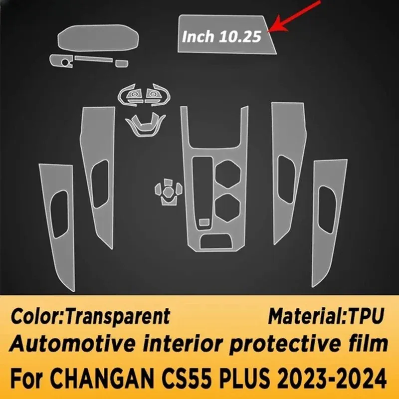

Защитная Пленка Из ТПУ Для CHANGAN CS55 PLUS 2023 2024, Центральная Дверная Консоль, Медиа-панель Приборов, Навигация