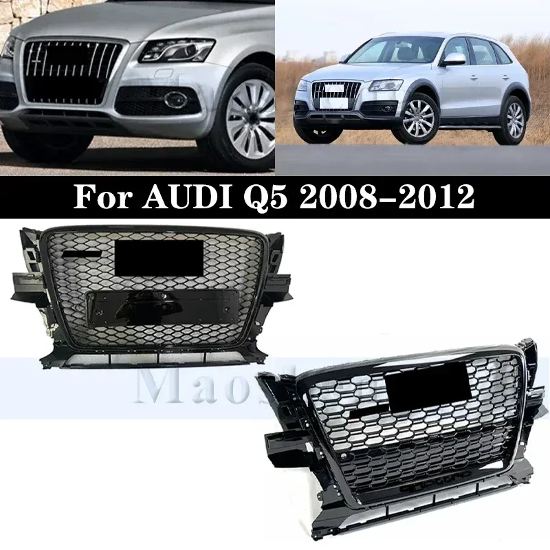 

Маска-гриль на передний бампер для AUDI Q5 2008-2012, хромированная решетка радиатора, средний сетчатый гоночный гриль, автомобильная решетка