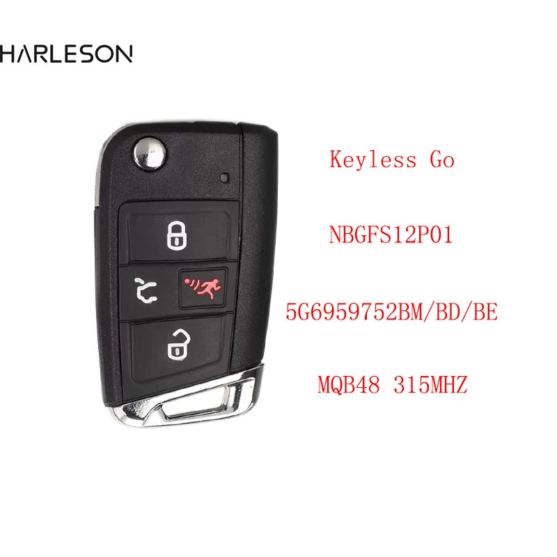 

Умный откидной дистанционный ключ для VW Jetta Golf GTI Fob 315 МГц NBGFS25C1 NBGFS12P01 5G6959752BM 5G0959752BD 5G0959752BE