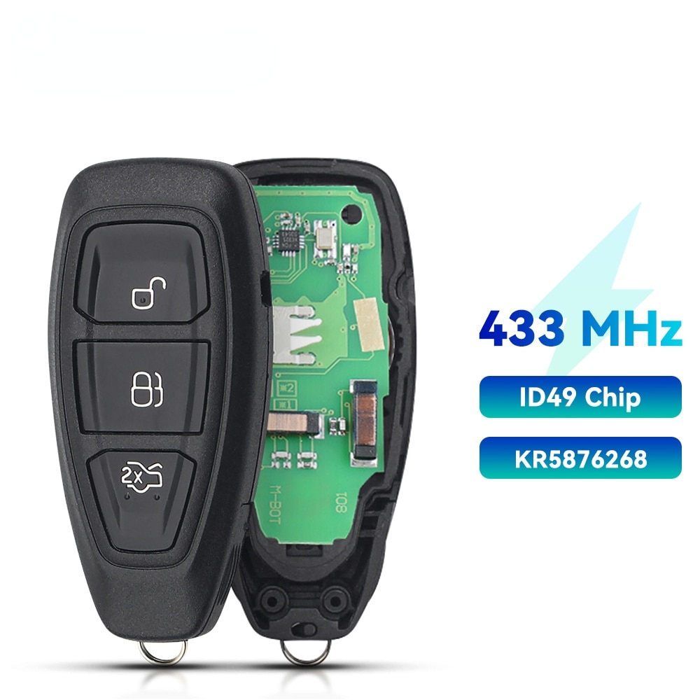 

Пульт дистанционного управления для смартфонов Ford Ecosport 433-2013, keyвы Smart Автомобильный Брелок дистанционного управления с ключом, 4 д63, дБи + 80 (40 бит), 2016 МГц, FSK, 2 кнопки