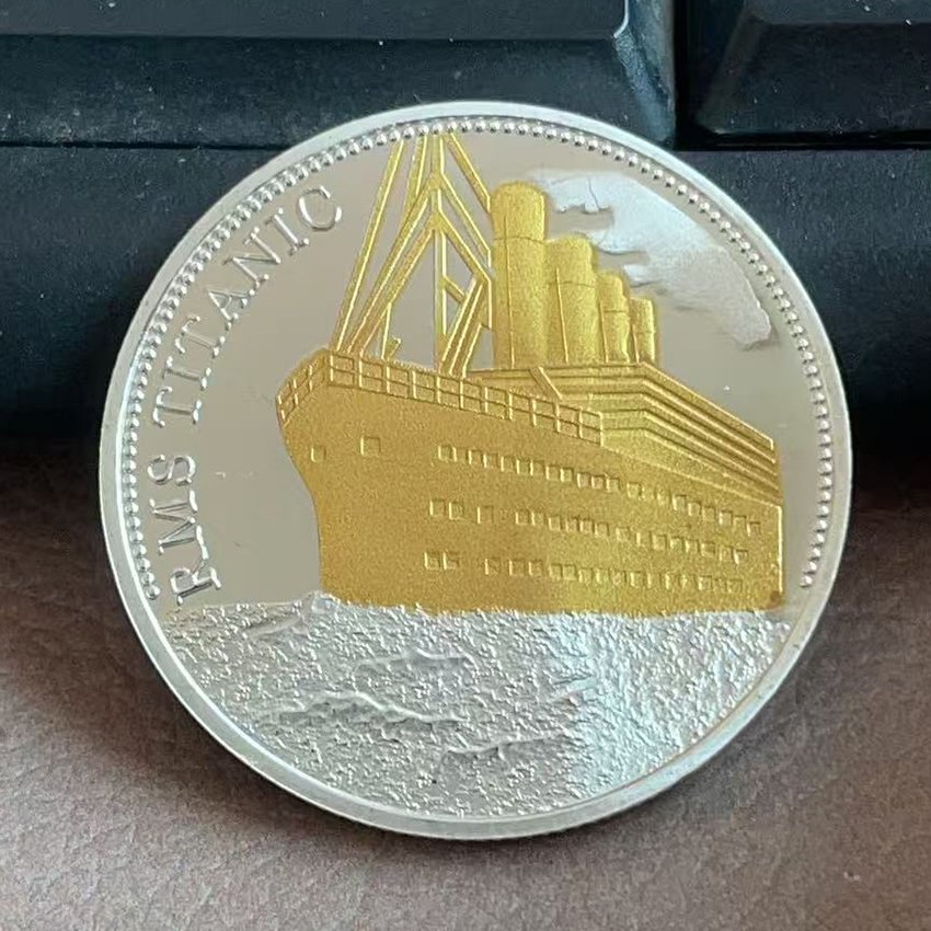 

1912 г. Корабль Титаника «Подорож» и карта путешествий. Монета Rms. Памятный бар/монета. Трагедия Титаника.