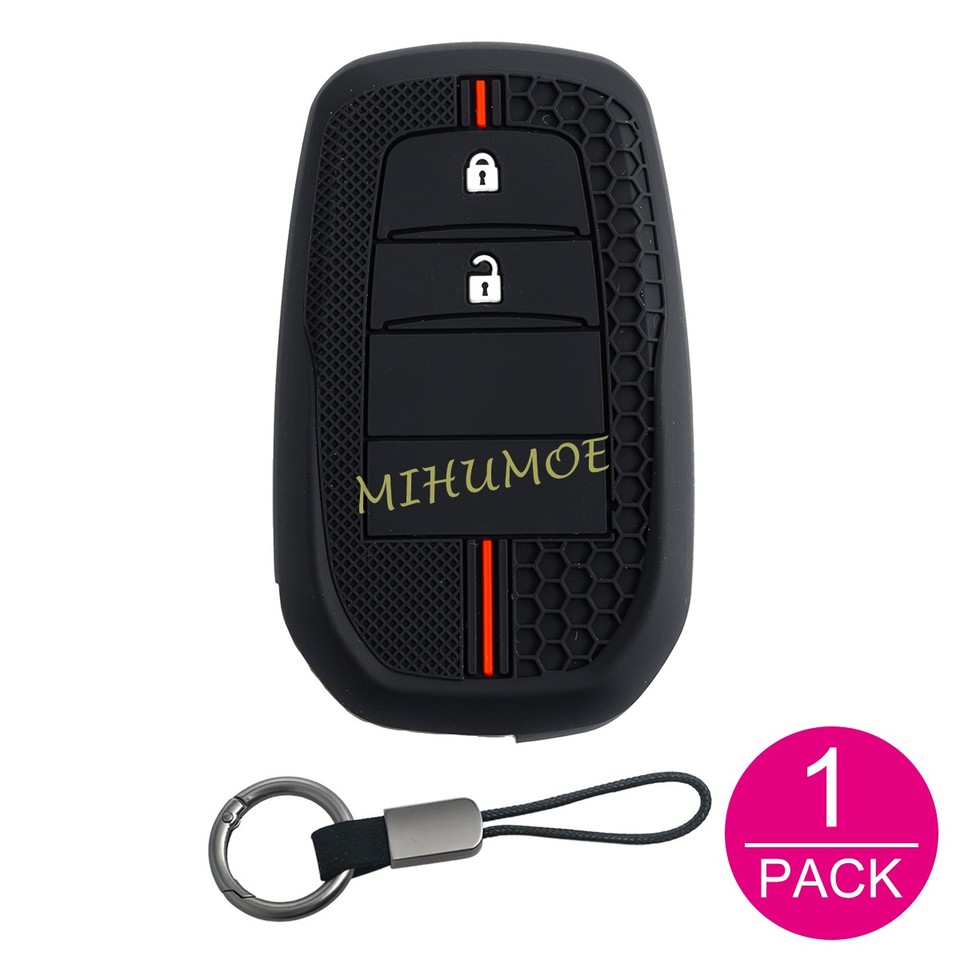 

Силиконовый 2-кнопочный автомобильный смарт-брелок с кольцом, чехол-цепочка для Toyota Corolla Hatchback Yaris Cross Hilux LC200 LC250 LC300