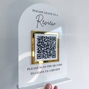 

Пользовательский QR-код Оставьте Review Настольная вывеска Украшение стола Знак для малого бизнеса