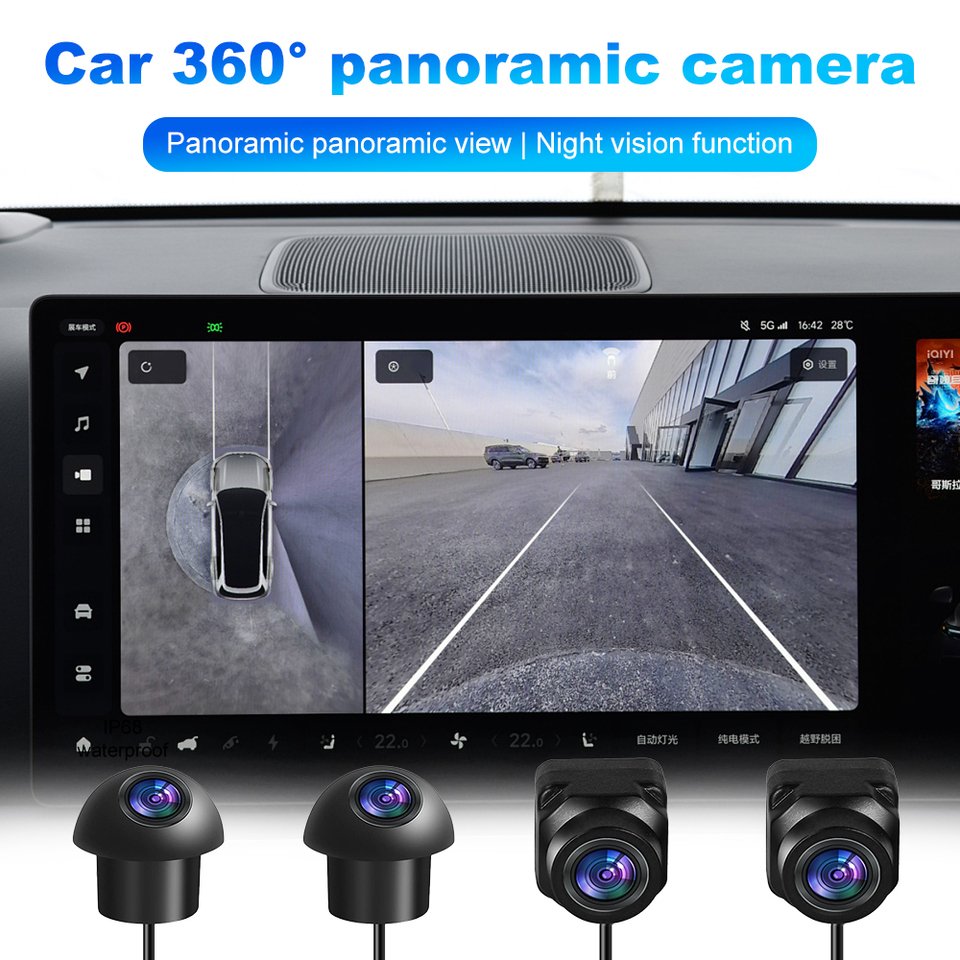 

1080P AHD Автомобильная панорамная камера 360 для мультимедийного экрана Android, мультимедийная система Android с функцией приложения 360°