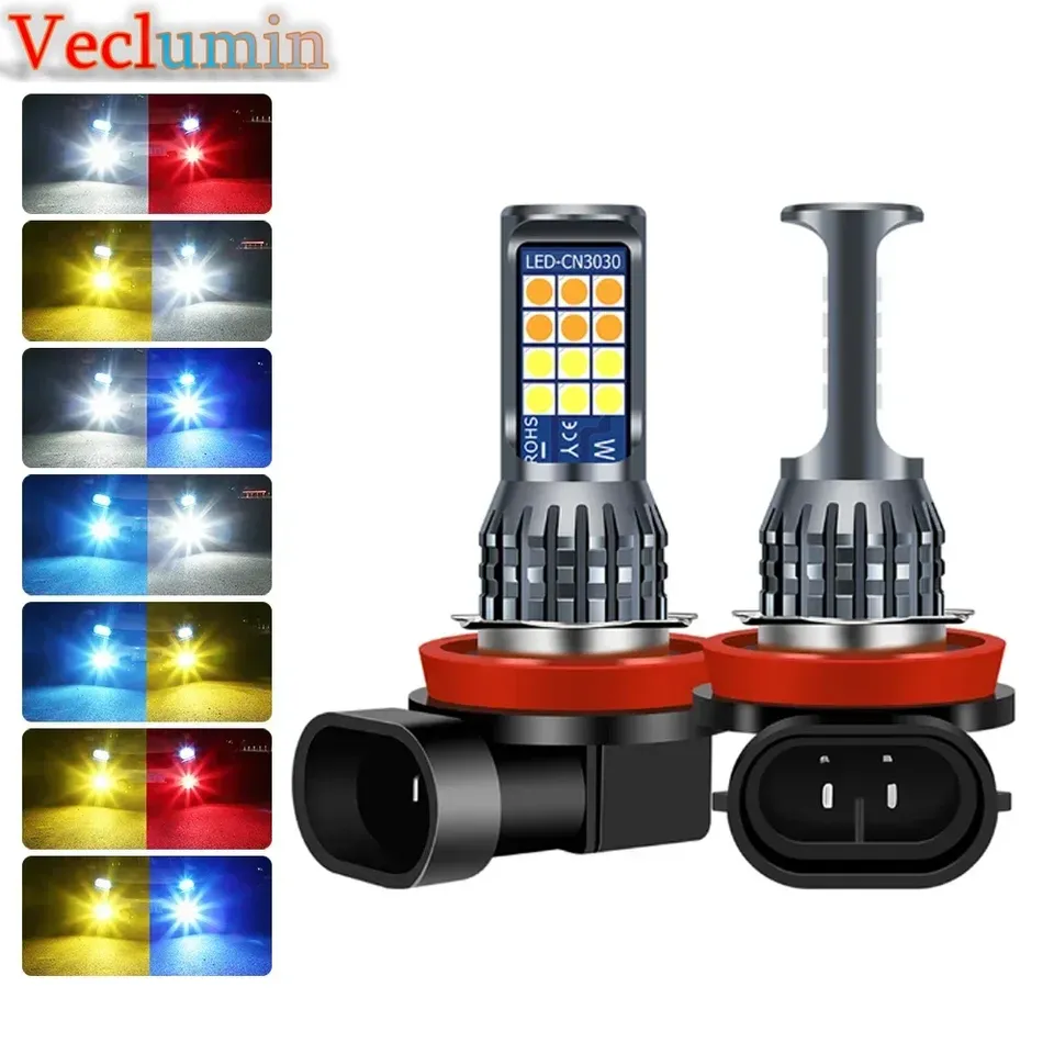 

Veclumin Светодиодные противотуманные фары Красный Зеленый Цвет H8 H11 9005 9006 3030 24SMD H16 Противотуманные фары H3 H4 H7 Светодиодные лампы 880 881 H27 ЛАМПА ПРОТИВА