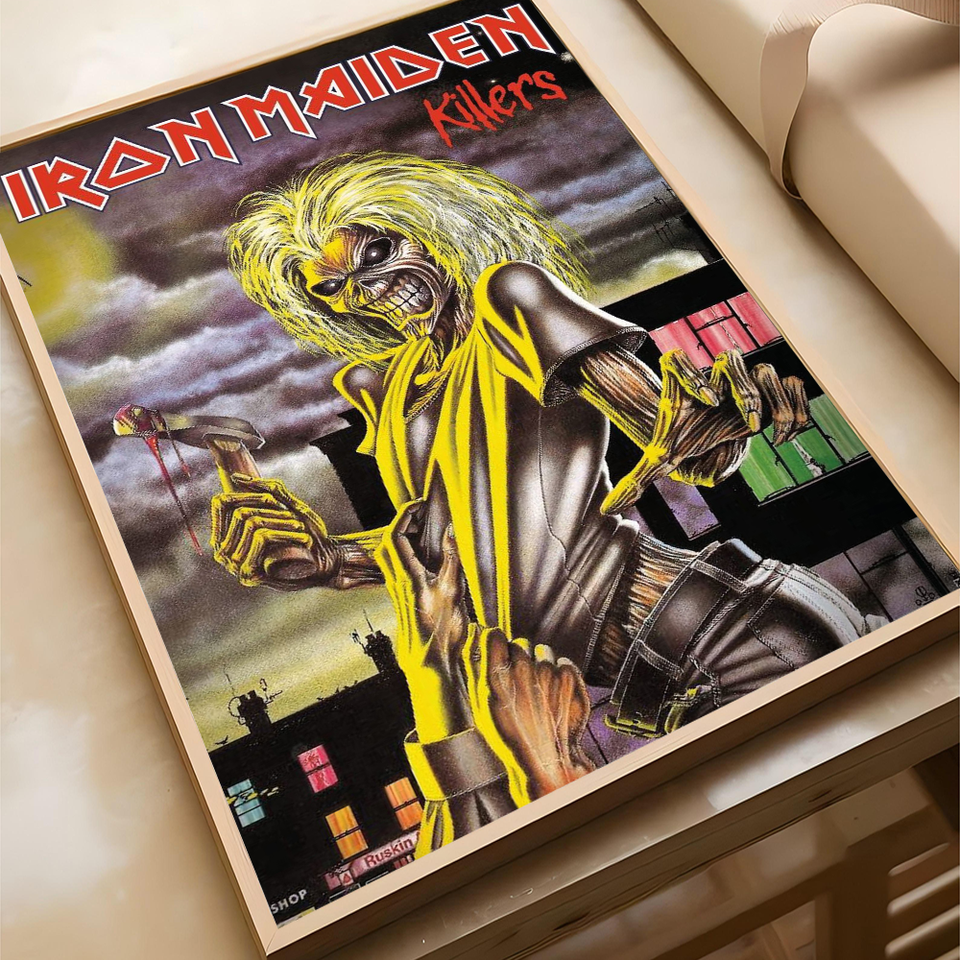 

Винтажные постеры Band I-Iron M-Maiden, липкие винтажные постеры для комнаты, домашнего бара, кафе, кавайный декор для комнаты