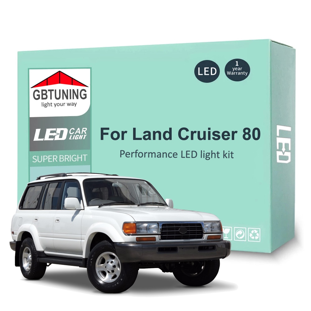 

17 шт. комплект светодиодных ламп для внутреннего освещения для Toyota Land Cruiser 80 серии 1990-1995 1996 1997 Автомобильные светодиодные купольные лампы багажника Canbus без ошибок