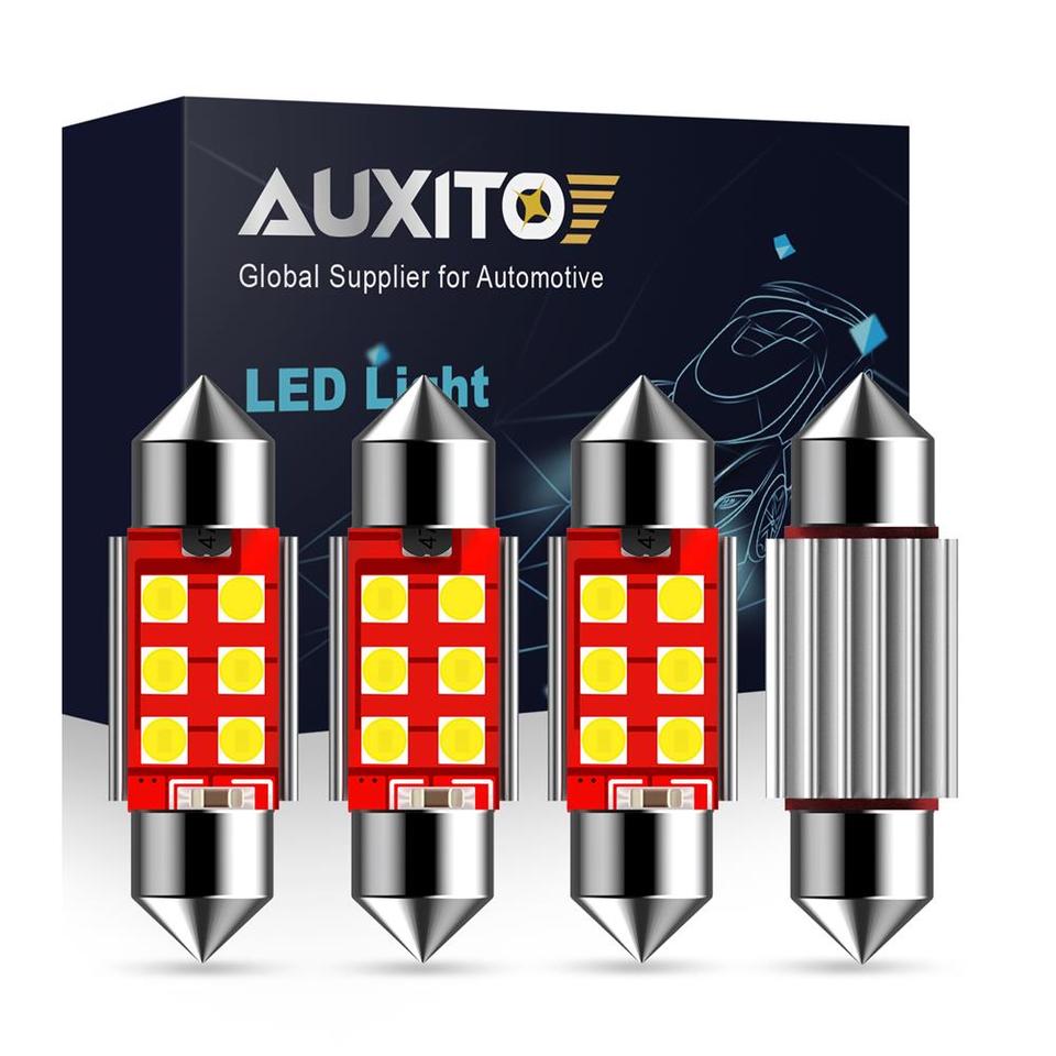 

AUXITO 4 шт. 36 мм Festoon C5W Светодиодные лампы CANBUS 31 мм 41 мм Автомобильные светодиодные внутренние фонари 6000K Белый 3030SMD Купольная лампа для чтения дверей 12 В