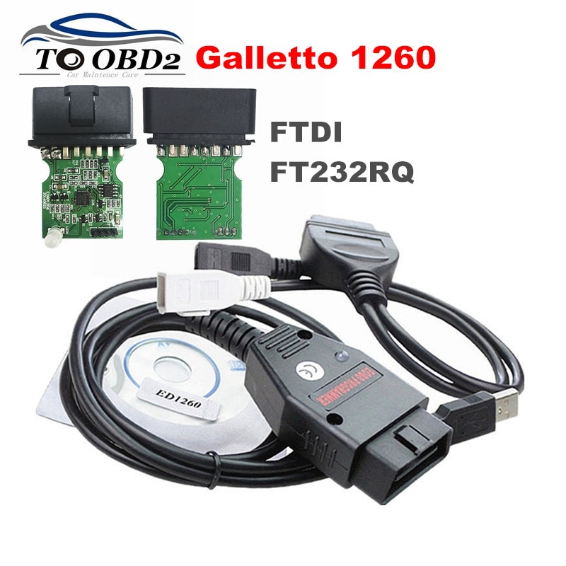 

EOBDII 1260 FTDI FT232RQ зеленая печатная плата Galletto 1260 ECU Flasher программатор поддерживает мультибрендовый Автомобильный диагностический интерфейс