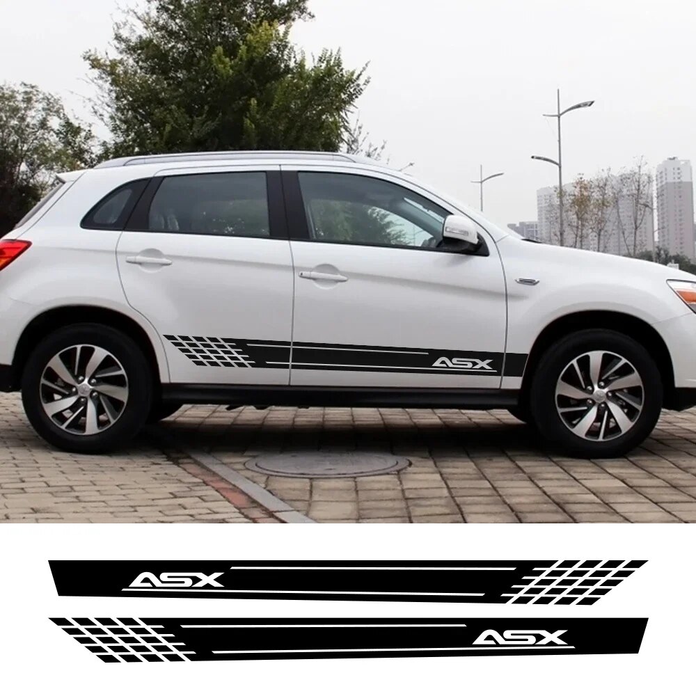 

2 шт., наклейки на боковые юбки автомобиля Mitsubishi ASX