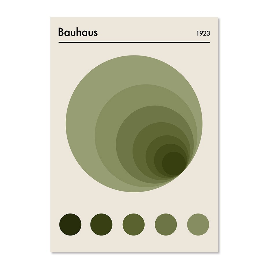 

Зеленые абстрактные настенные плакаты Bauhaus