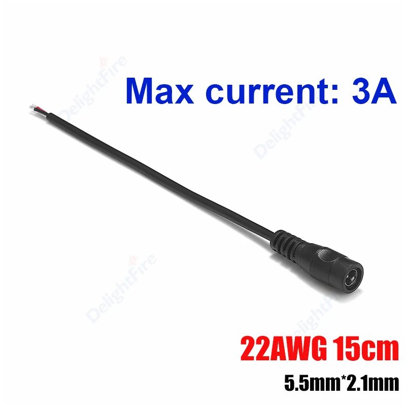 

DelightFire DC connector cable wire 22AWG 80 дюймов