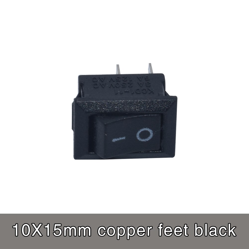 

5 шт. KCD1 клавишный переключатель кнопочный мини-переключатель 6A-10A 250 В KCD1-101 2-контактный защелкивающийся вкл/выкл 10*15 21*15 мм черный красный белый