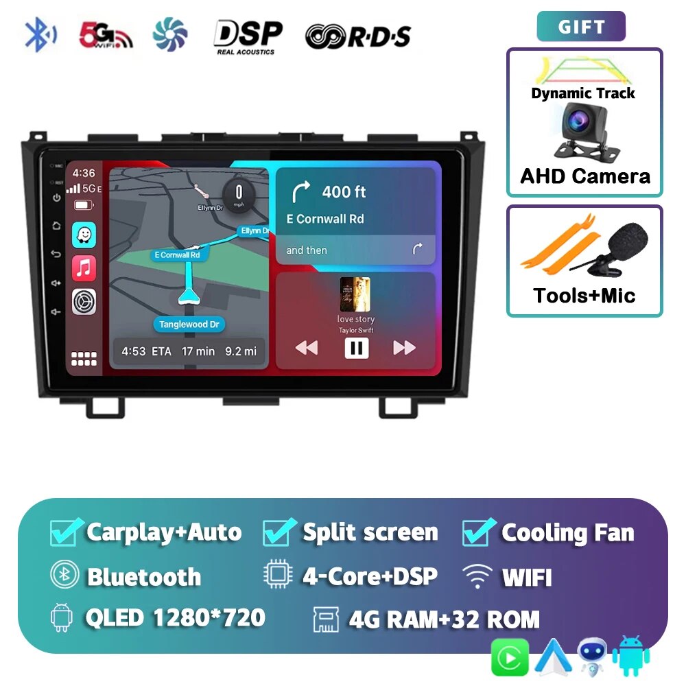 

Автомагнитола на Android 14 для Honda CR-V 3 RE CRV 2007-2011, GPS-навигатор, мультимедийный видеоплеер, 2 Din, DVD, стерео, головное устройство