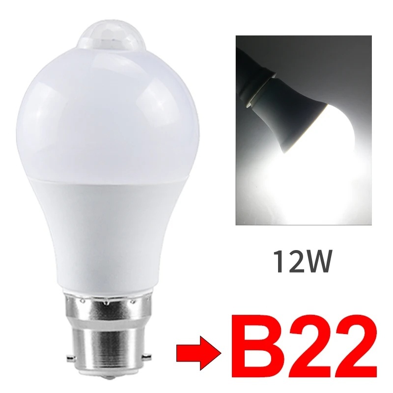 

GGBEE PIR датчик движения светодиодная лампа E27/B22 12/18Вт белая/теплый белый