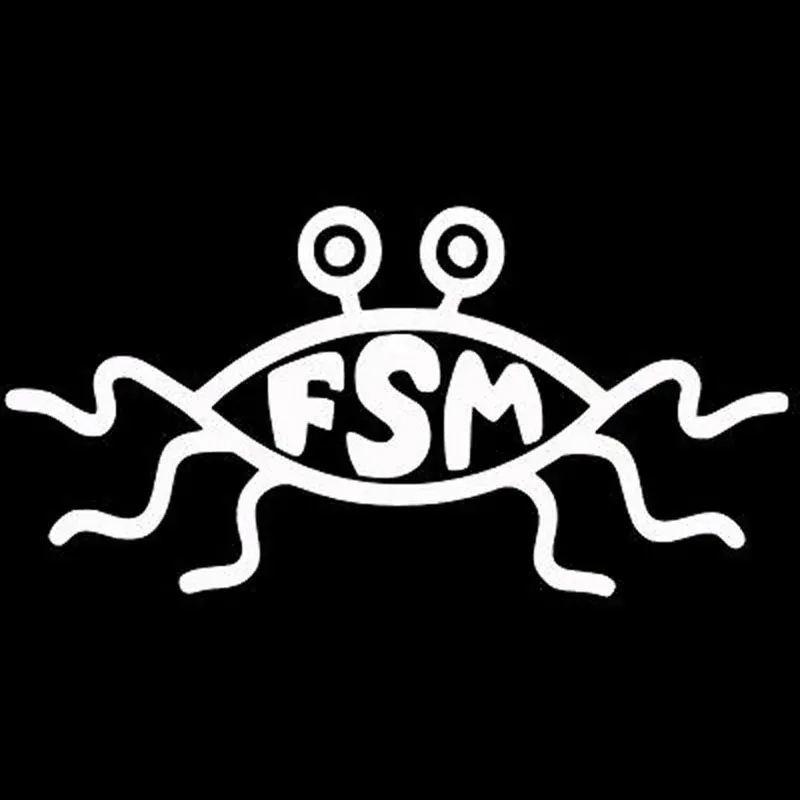

FSM летающие спагетти Монстр забавная фотография Черная/серебряная 13,3X6,6 см