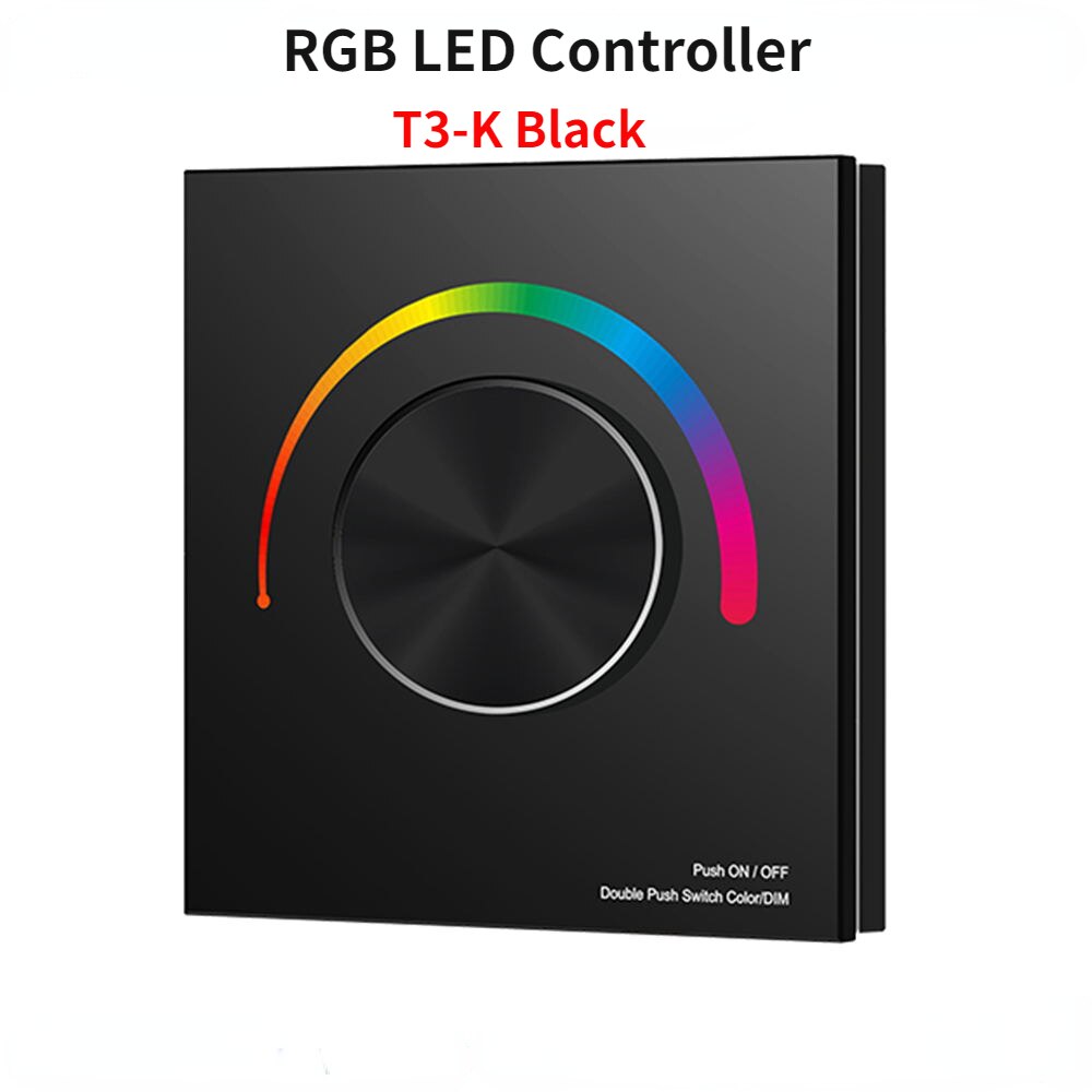 

DC12-24V T1-K/T2-K/T3-K Поворотная сенсорная стеклянная панель DIM/CCT/RGB Светодиодный контроллер Dim для одноцветной/цветовой температуры/RGB светодиодной ленты