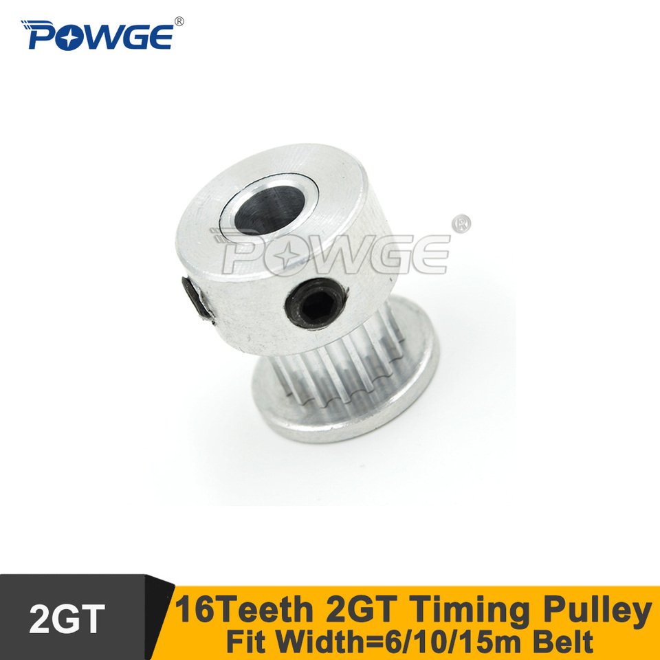 

POWGE 16 зубьев 2GT, диаметр шкива ГРМ 4/5/6 мм, подходит для W = 6/10/15 мм, 2MGT G2M, синхронный ремень, детали 3D-принтера, 16 зубьев, колесо GT2