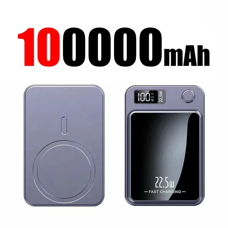 

Xiaomi 100000 Магнитный беспроводной внешний аккумулятор mAh Qi Magsafe 22,5 Вт, быстрая зарядка для Iphone15, инструменты для литиевой батареи Samsung Xiaomi