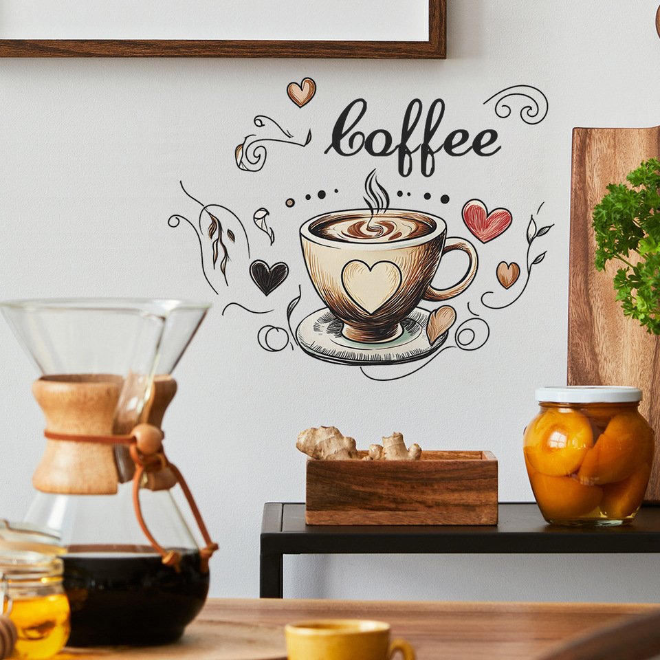 

Настенная наклейка HonC "Creative Love Coffee Cup"
