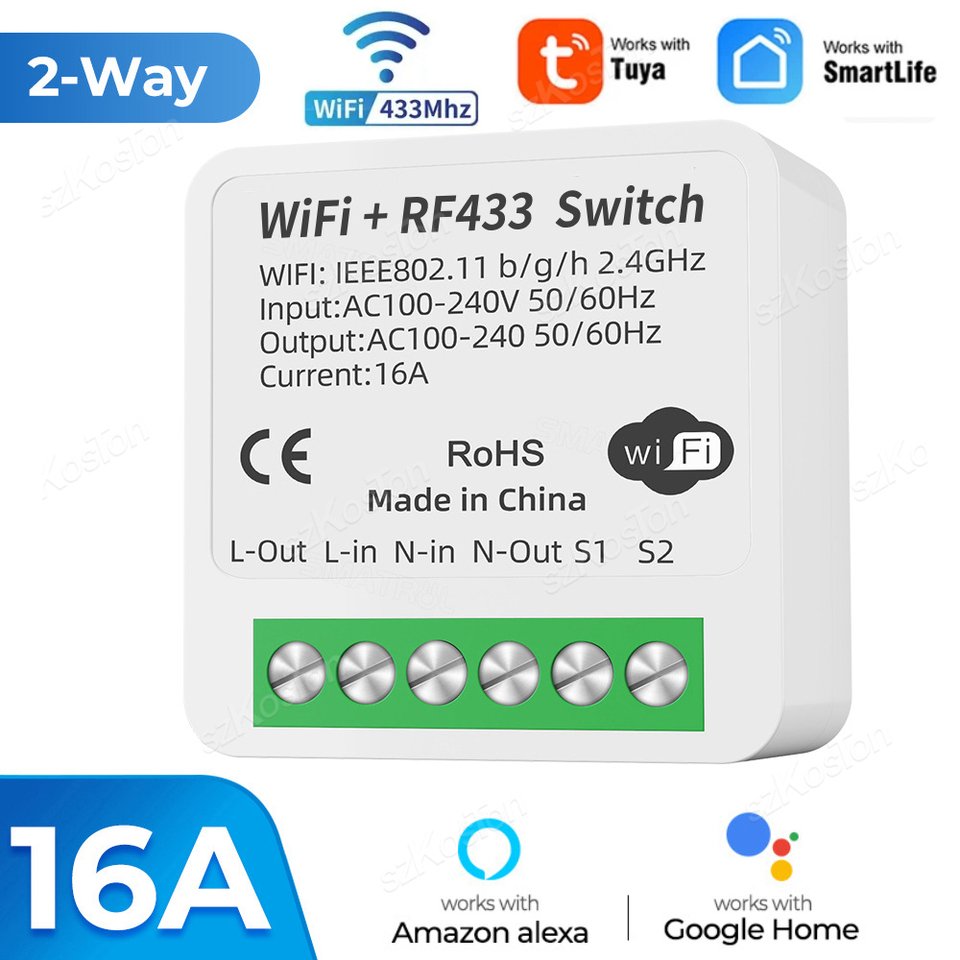 

Умный Wi-Fi переключатель SZKOSTON 16A