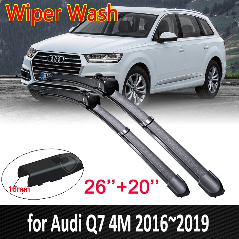 

Автомобильные щетки стеклоочистителя для Audi Q7 4M 2016 2017 2018 2019, Sline, передние дворники, автомобильные аксессуары, наклейки