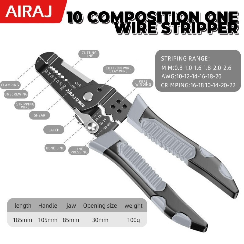 

AIRAJ 21-в-1 Автоматический Инструмент Для Чистки Проводов, Многофункциональные Плоскогубцы Для Электрика