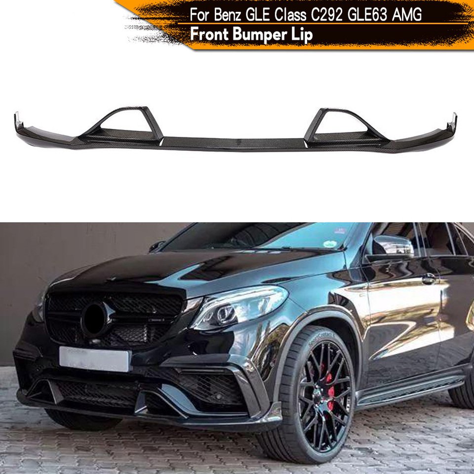 

Карбоновый передний бампер для Mercedes-Benz GLE Class C292 GLE63 AMG 2015-2018, передний бампер из углеродного волокна, спойлер, сплиттеры