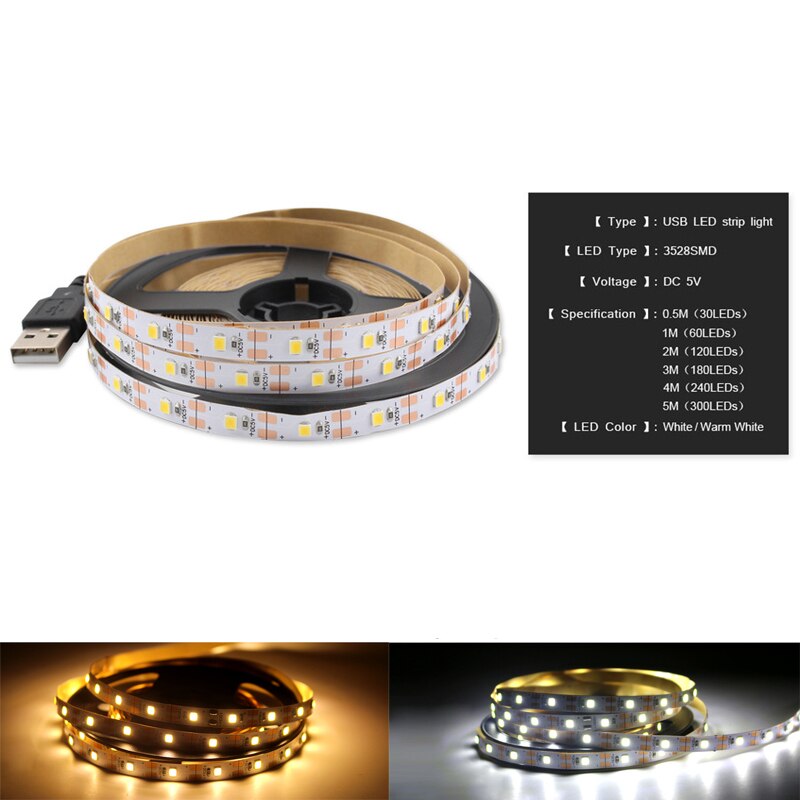 

USB светодиодная лента HTHwish 2835 60LED/м