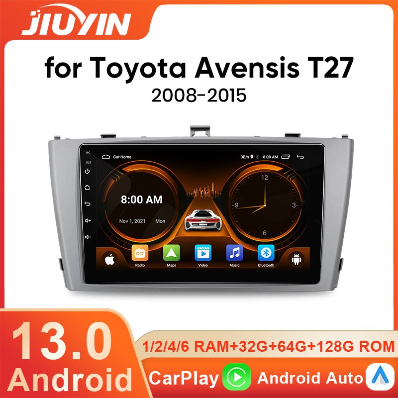 

Автомагнитола Carplay на Android 13 для Toyota Avensis T27, 2009, 2010, 2011, 2012-2015, GPS-навигация, мультимедийный плеер DSP, стерео, 4G