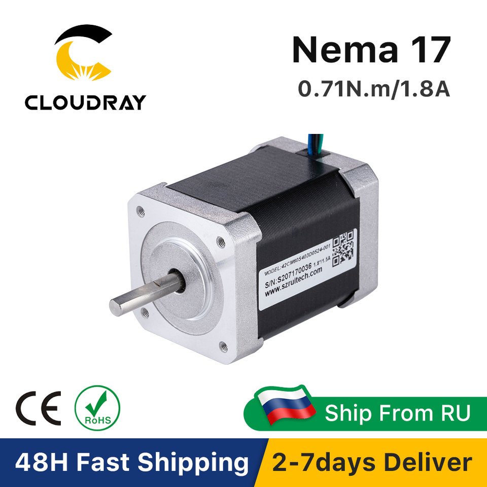 

Cloudray 2-фазный шаговый двигатель Nema17 42 мм 17CS01A-100