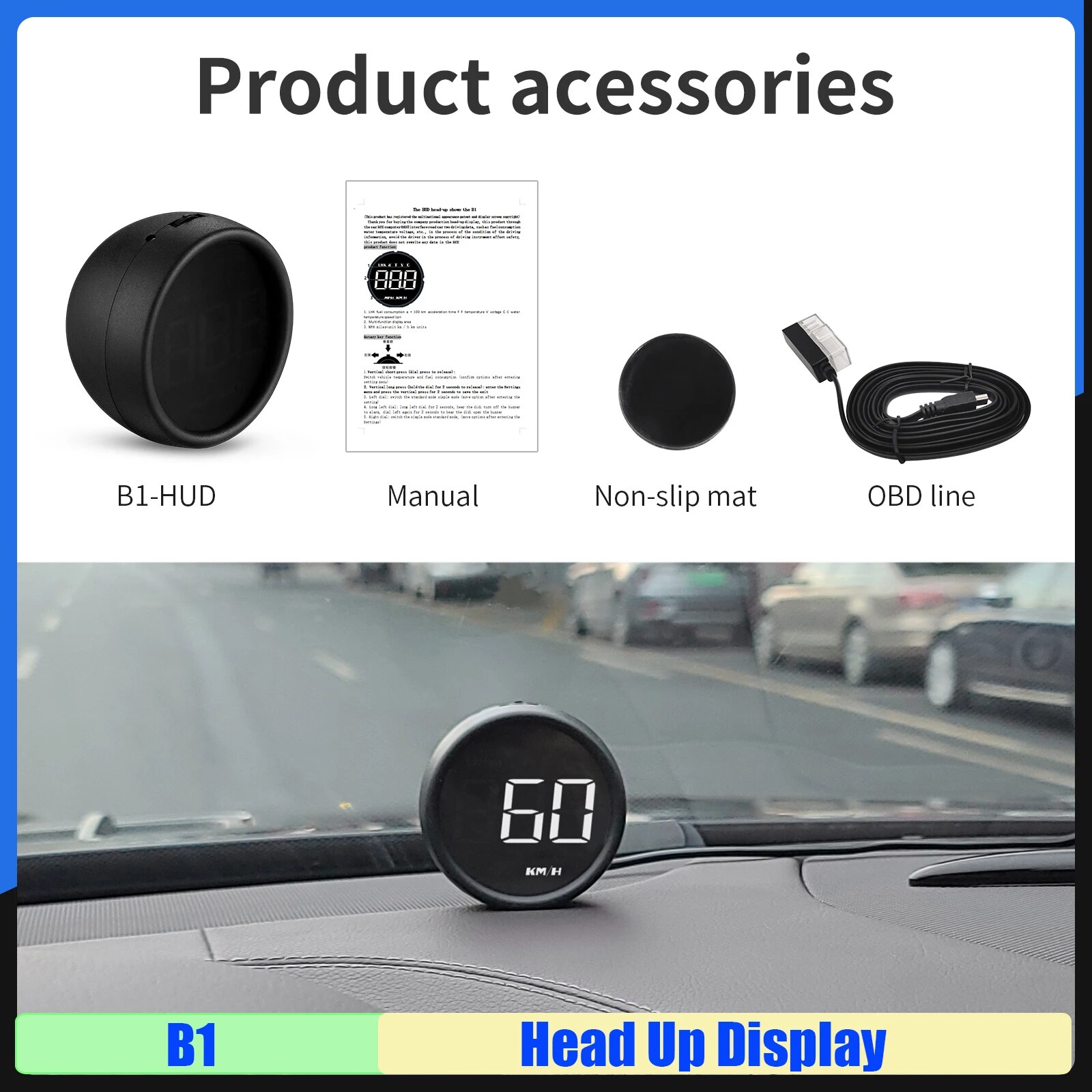 

B1 HUD Автомобильный OBDII Спидометр Проекционный дисплей Измеритель Вольт Многофункциональный автомобильный диагностический детектор Спидометр Безопасное вождение на заказ