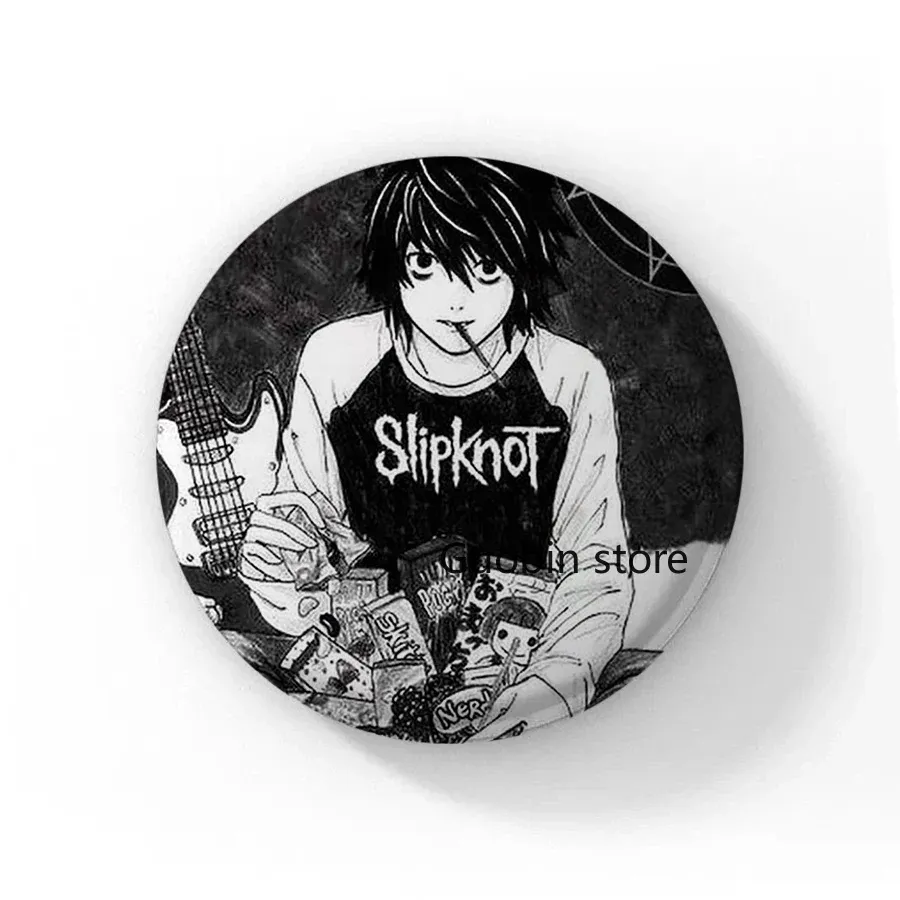 

58 мм аниме Death Note эмалированные булавки круглая брошь ручной работы L Killer Yagami свет косплей значок рюкзаки ювелирные изделия подарки