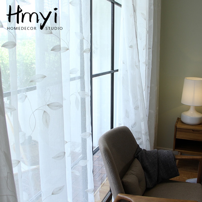 

Шторы HMYI из полиэстера, белые, тюлевые