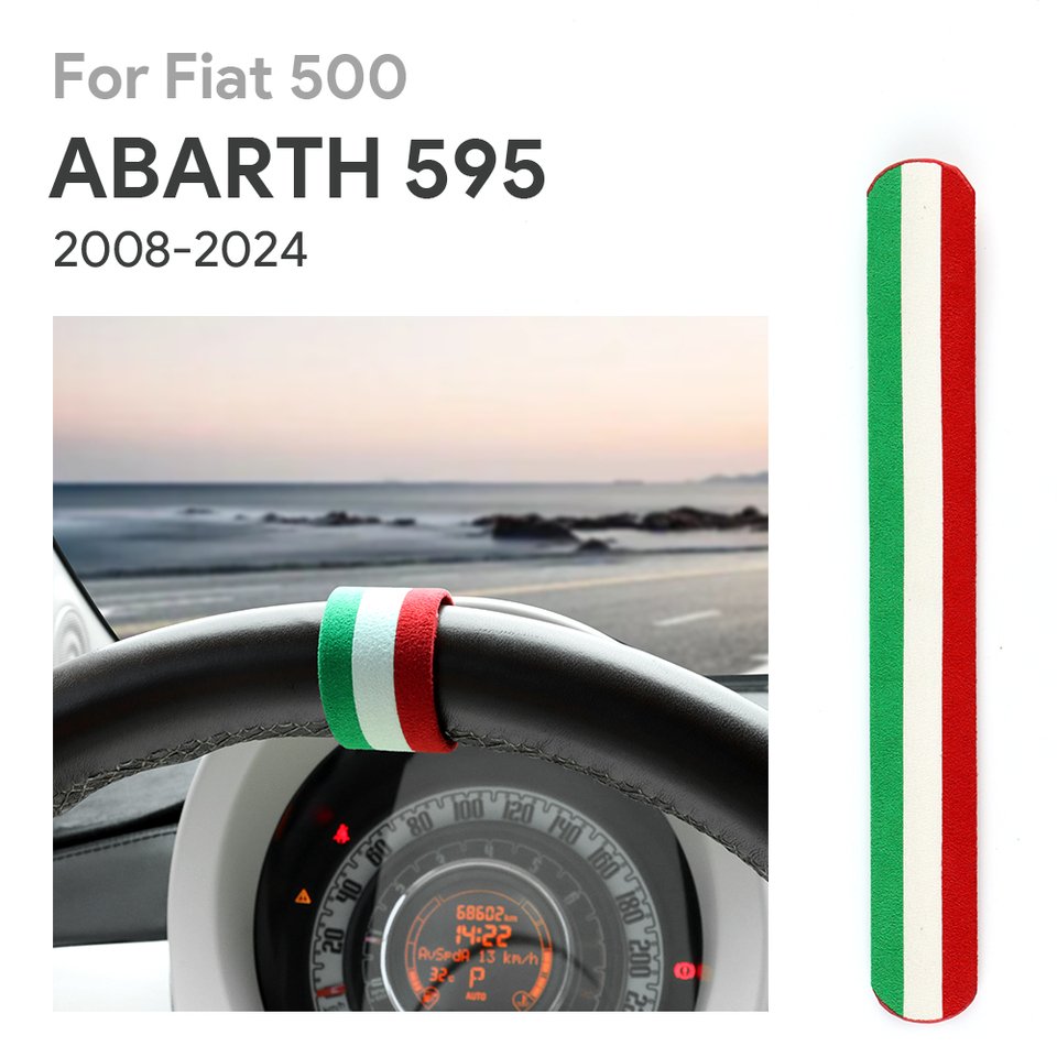 

Итальянское верхнее замшевое автомобильное кольцо на руль, декор для Fiat 500 Abarth 595 595C 695 2008-2017 2018 2019 2020 2021 2022 2023 2024