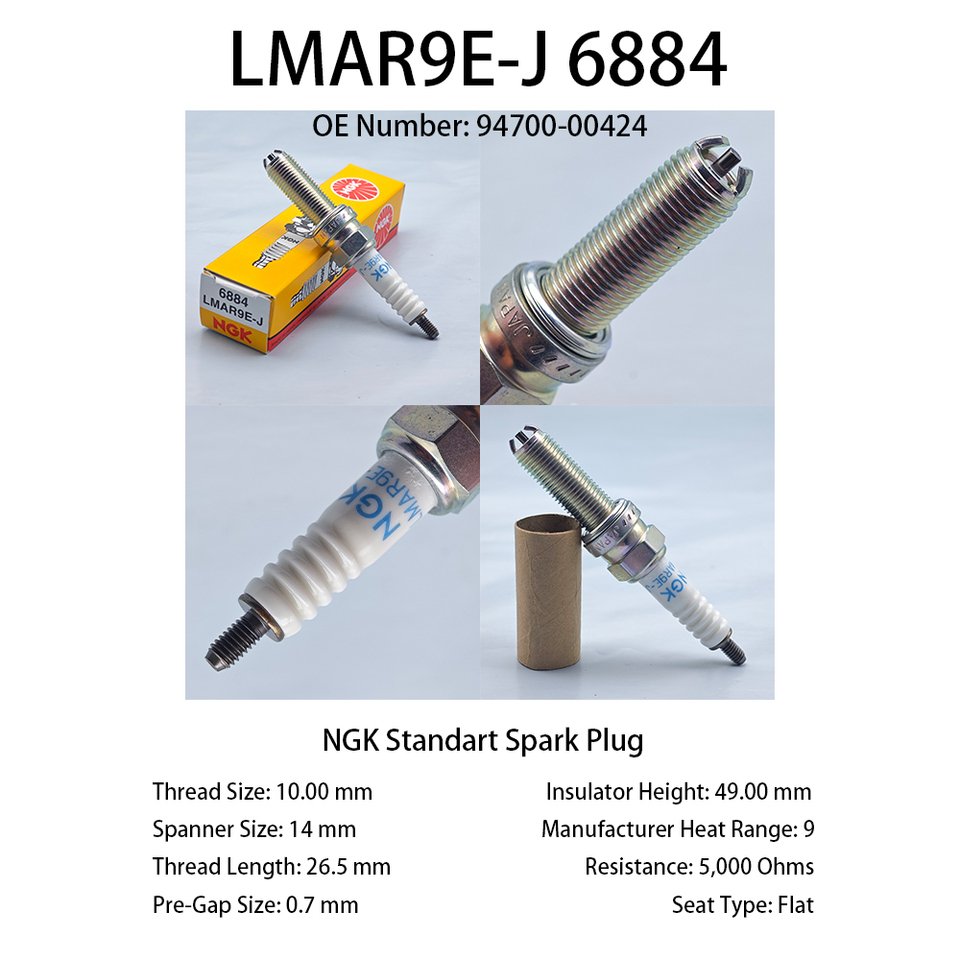 

Оригинальная Свеча зажигания NGK, 1 шт., модель 6884, подходящая для YAMAHA Φ, Φ YZ250F, Φ (20-17)