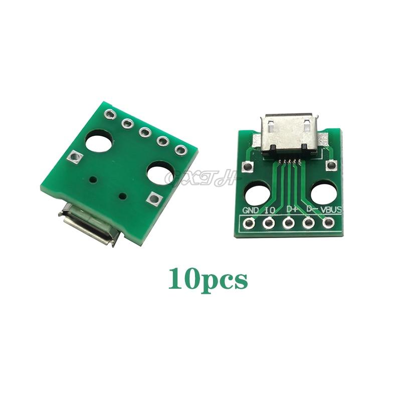 

10 шт. Micro USB для SIP 5-контактный разъем 2,54 мм типа B SMD для прямой подключения стандартной платы адаптера