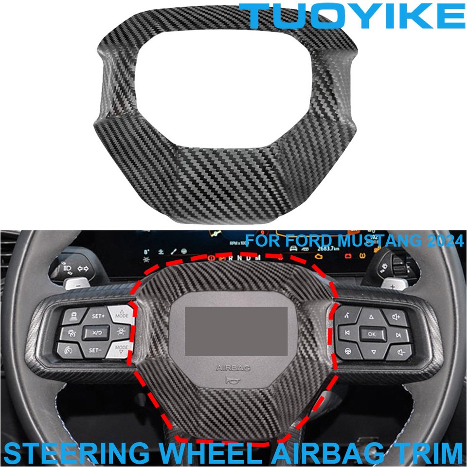

LHD RHD настоящее углеродное волокно, внутреннее рулевое колесо, лопатка переключения передач, модификация расширения, украшение для Ford Mustang 2024