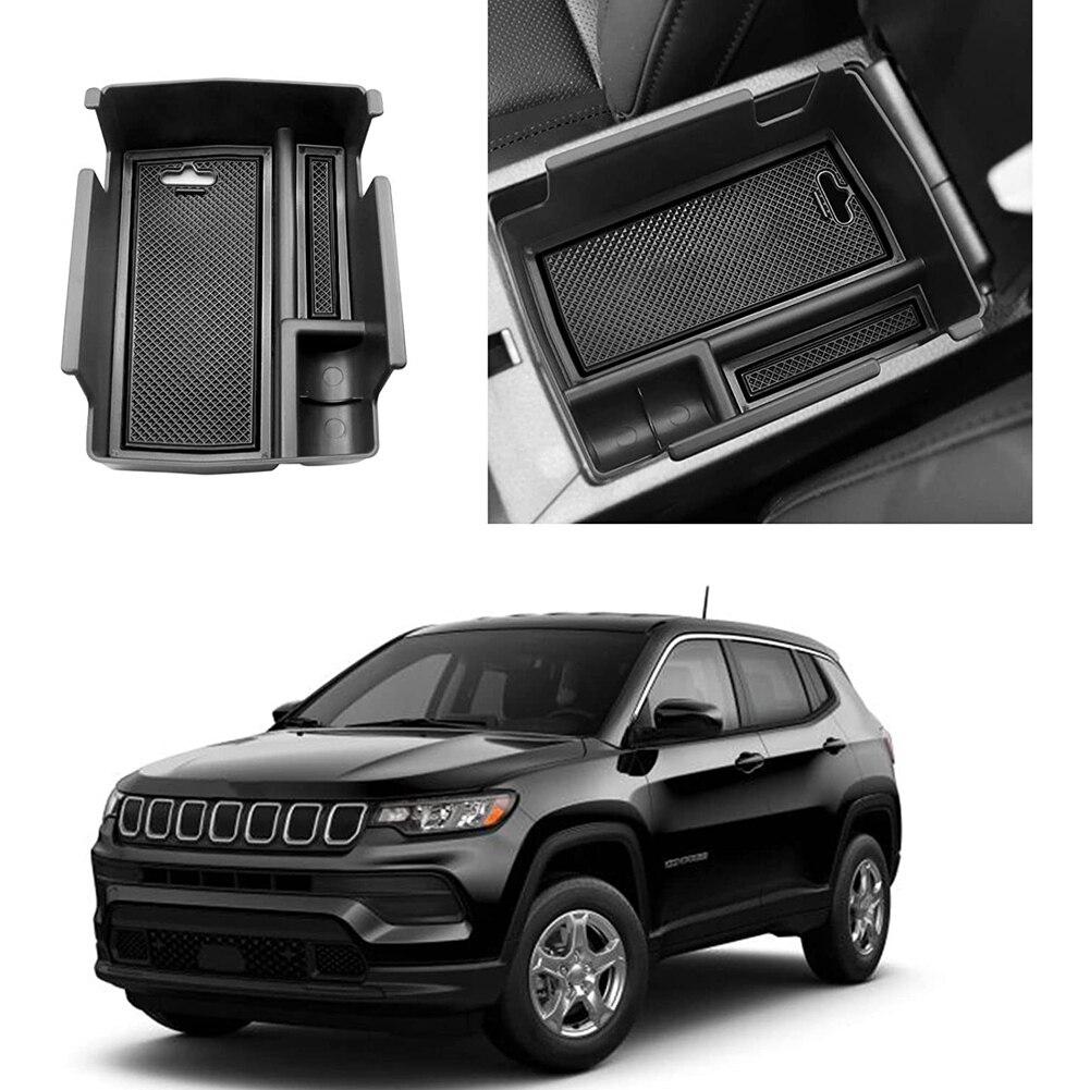 

Органайзер центральной консоли для Jeep Compass 2021 2022, подлокотник, дополнительная коробка для хранения, вставка, лоток, аксессуары, черный