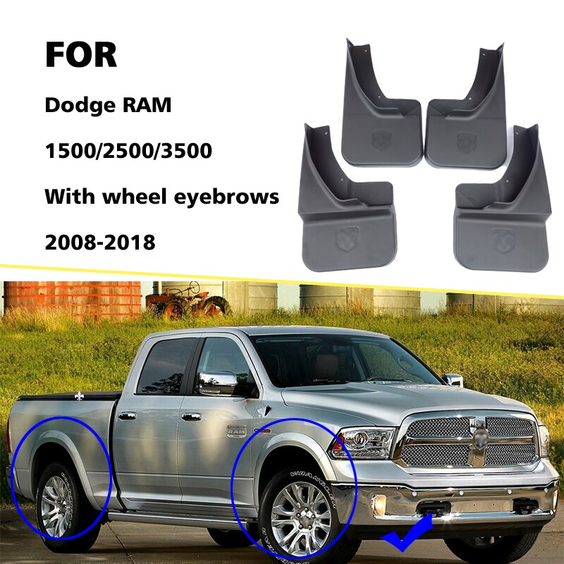 

ДЛЯ Dodge RAM 1500 2500 3500 брызговики на крыло брызговик автомобильные аксессуары автостайлинг брызговики спереди и сзади 4 шт.